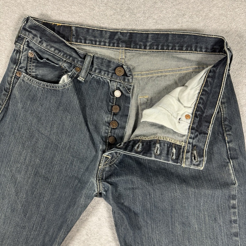 Levi's 501 Jeans Men's W33 L32 Blue Straight Leg Button Fly Classic Fit